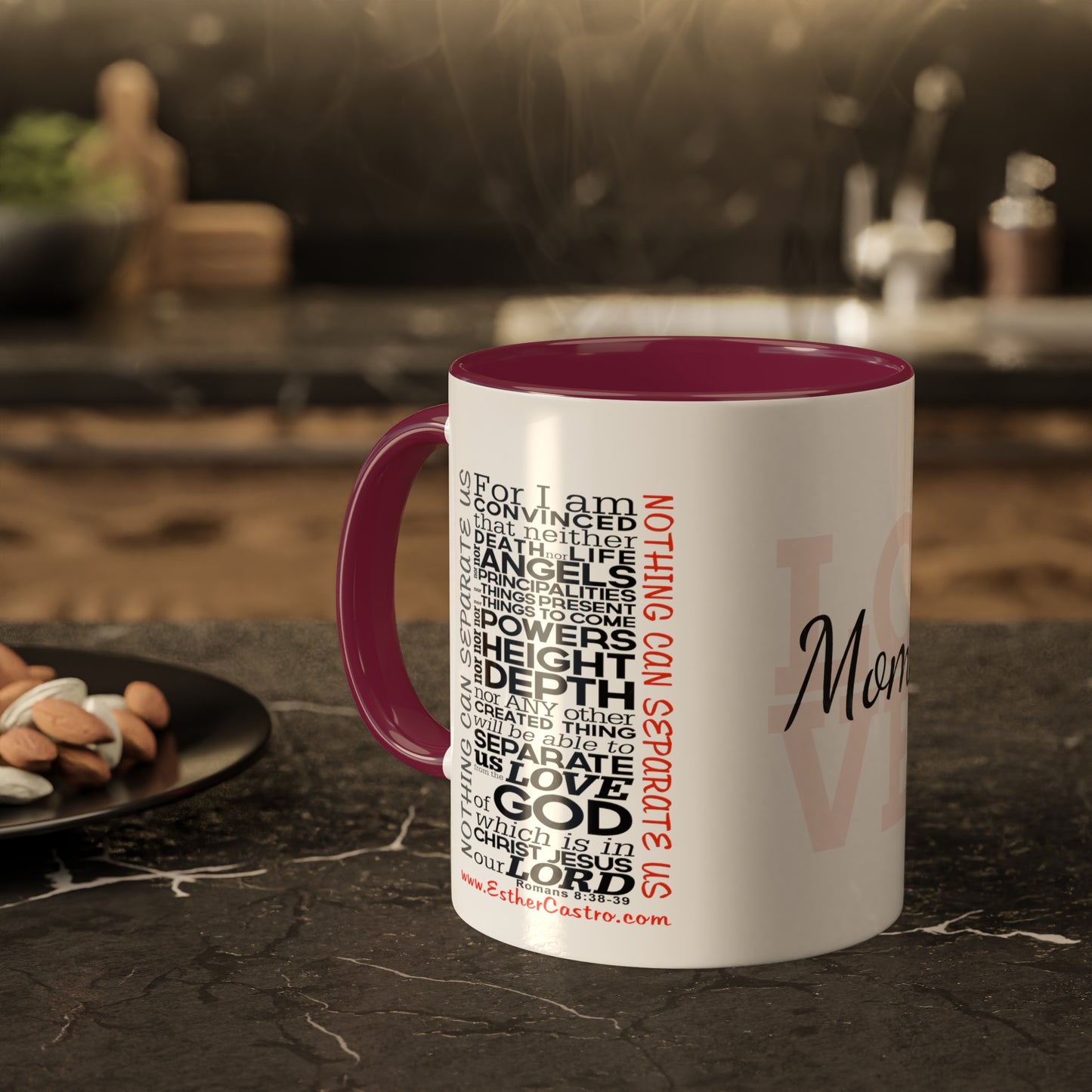 Christian Mugs 11oz Nothing Can Separate Us, Love Mom, Romans 8, God Coffee Mug, Scripture Coffee Mug, Inspirational Coffee Mug, Christian Mug, Positive Coffee Mug, Gift for mom, About Love,