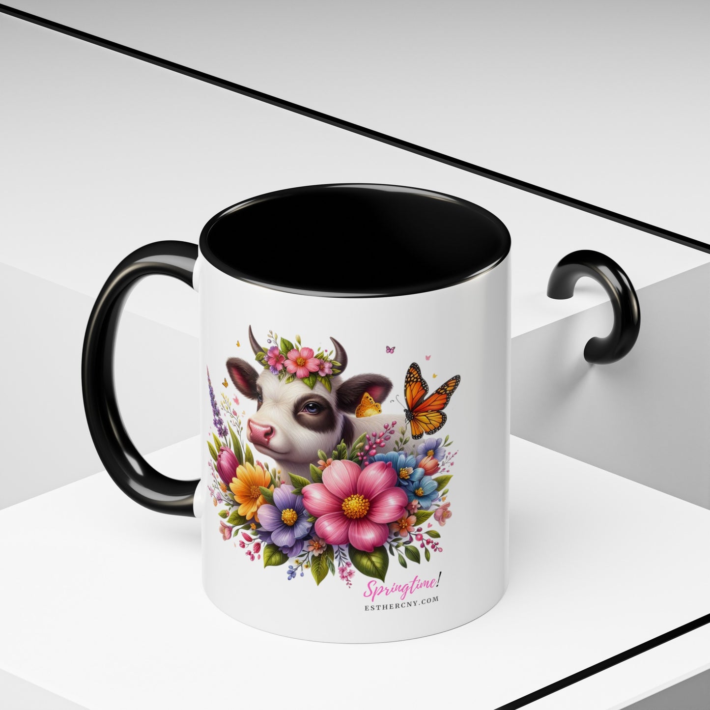 Springtime Cow Accent Coffee Mug, 11oz