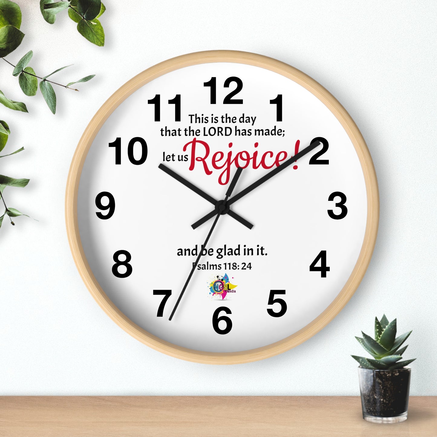 Psalms 118: 24 Wall clock
