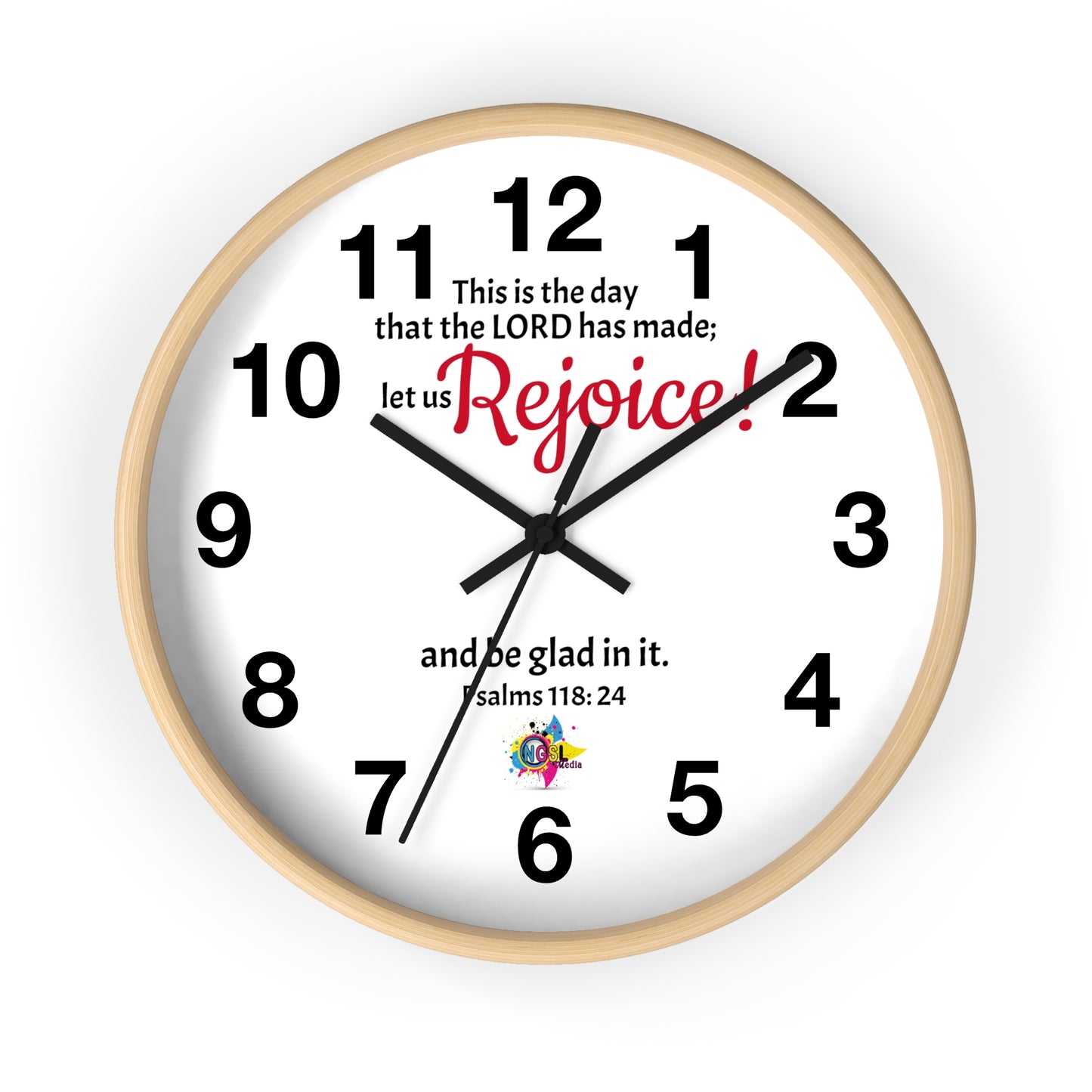 Psalms 118: 24 Wall clock