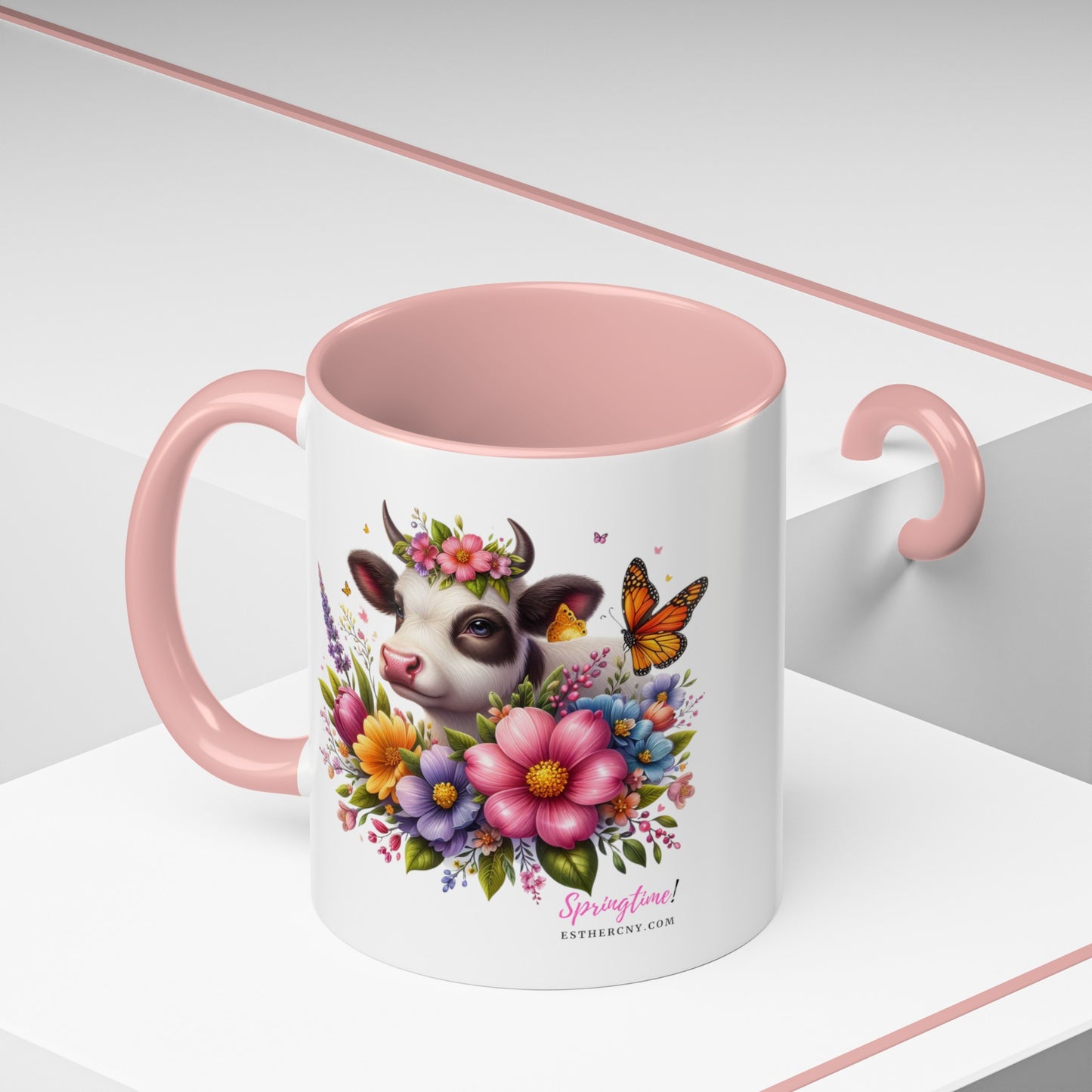 Springtime Cow Accent Coffee Mug, 11oz