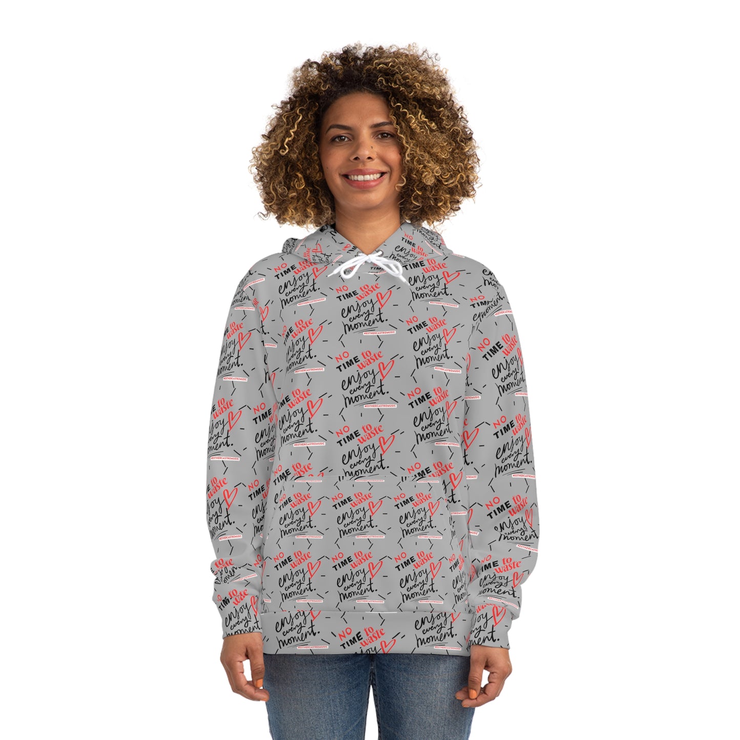 No Time to Waste - Fashion Hoodie, (grayish)