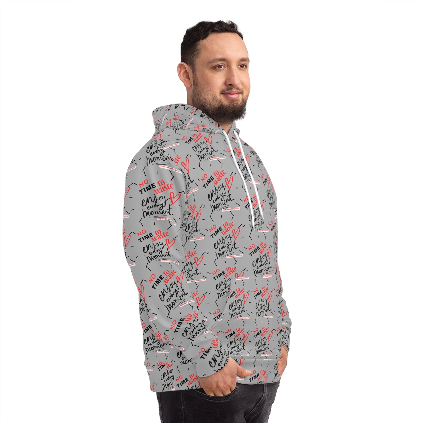 No Time to Waste - Fashion Hoodie, (grayish)
