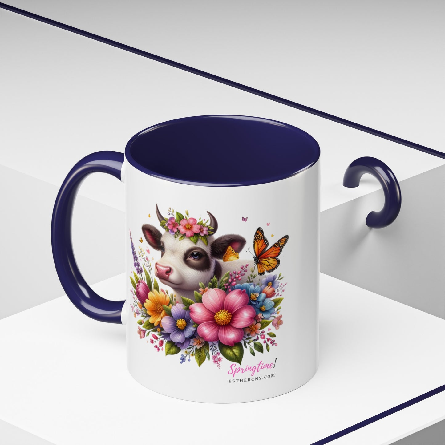 Springtime Cow Accent Coffee Mug, 11oz