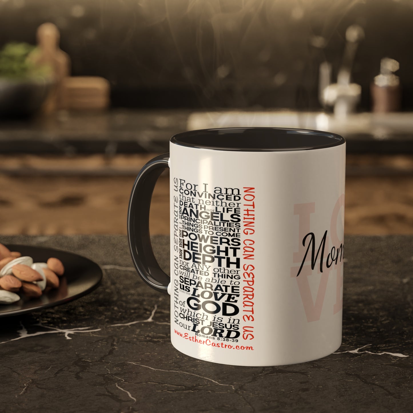 Christian Mugs 11oz Nothing Can Separate Us, Love Mom, Romans 8, God Coffee Mug, Scripture Coffee Mug, Inspirational Coffee Mug, Christian Mug, Positive Coffee Mug, Gift for mom, About Love,