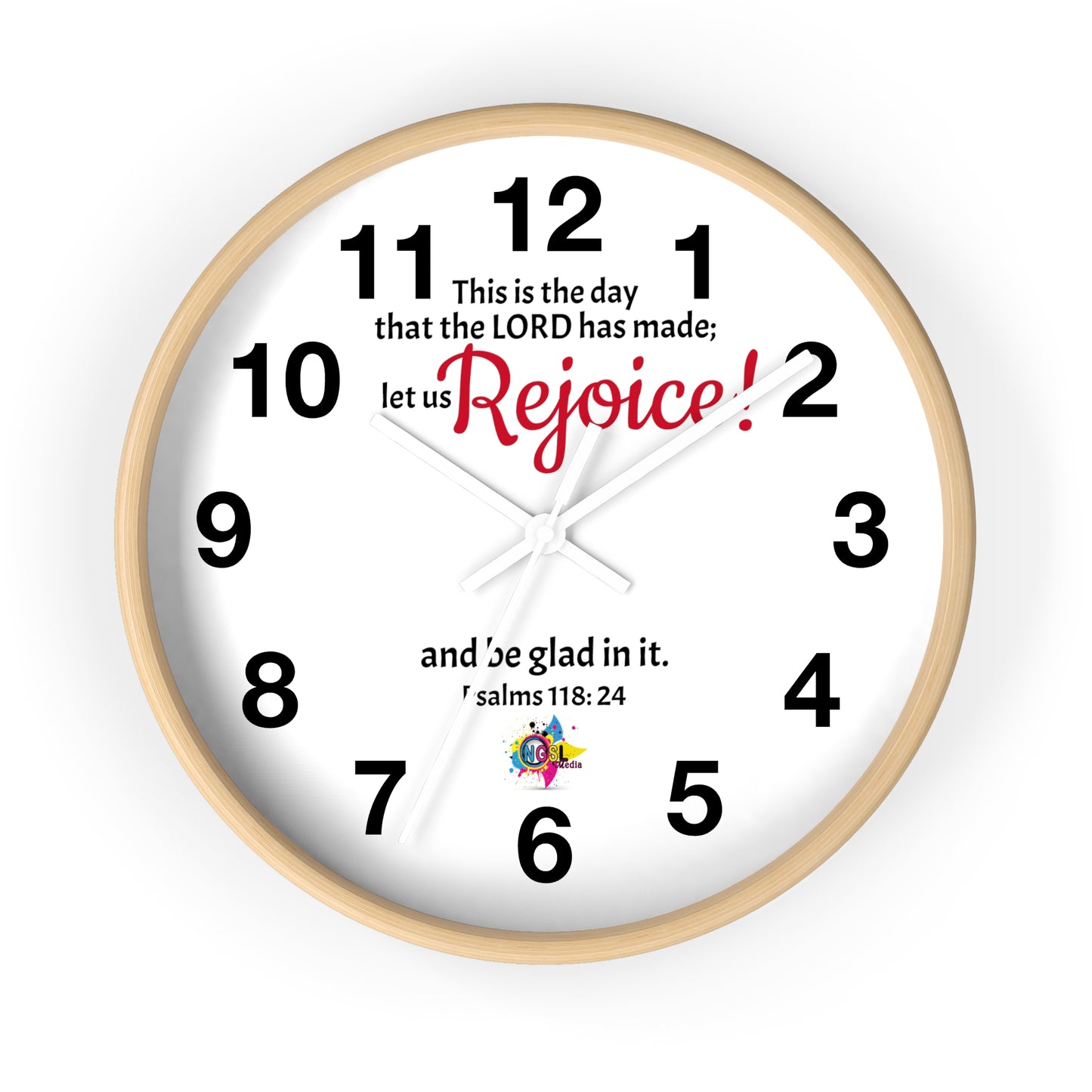 Psalms 118: 24 Wall clock