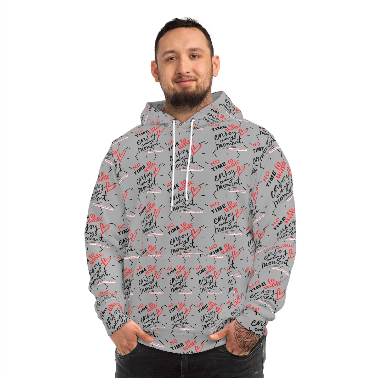 No Time to Waste - Fashion Hoodie, (grayish)