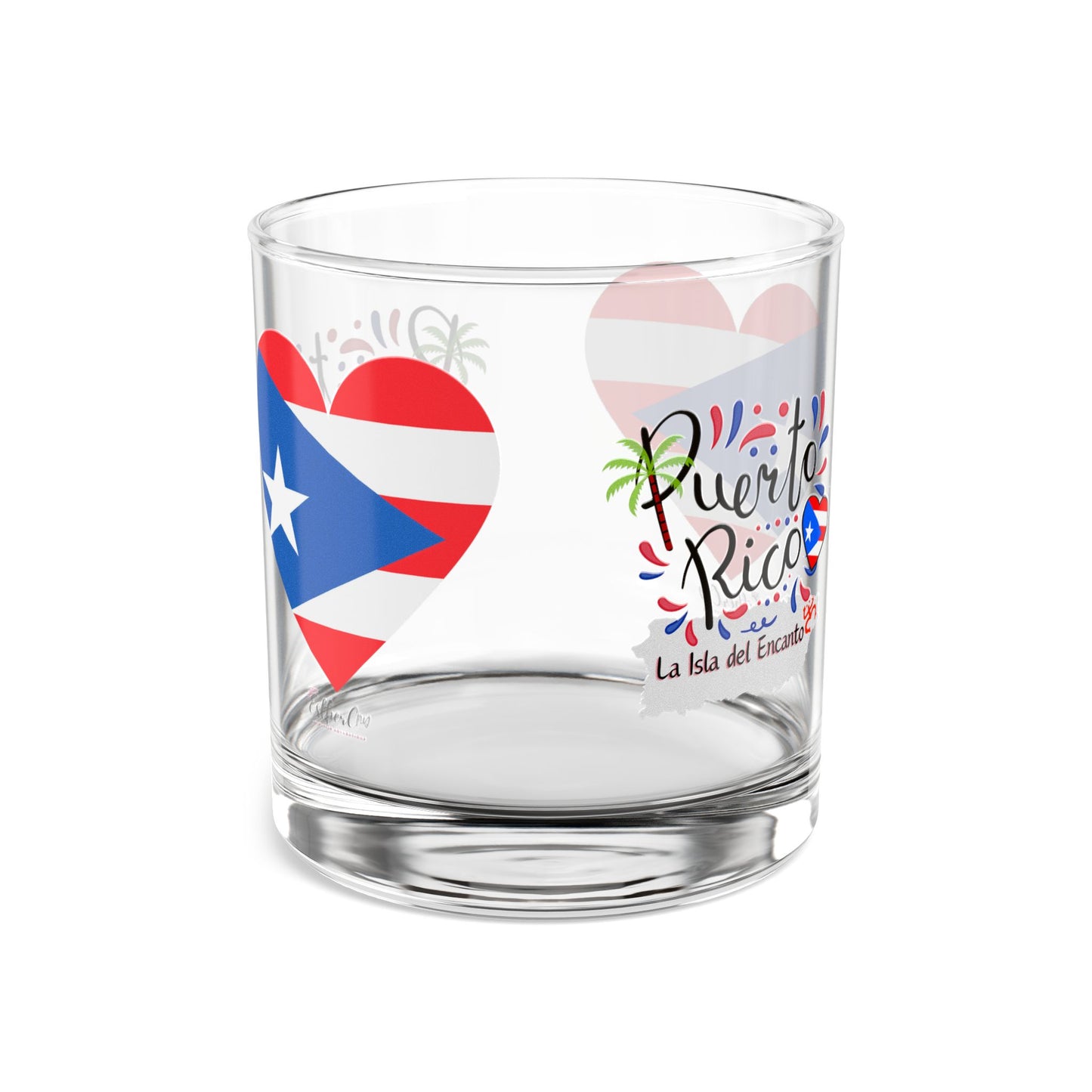 Puerto Rico La Isla del Encanto Rocks Glass, 10oz Clear Tempered Glass