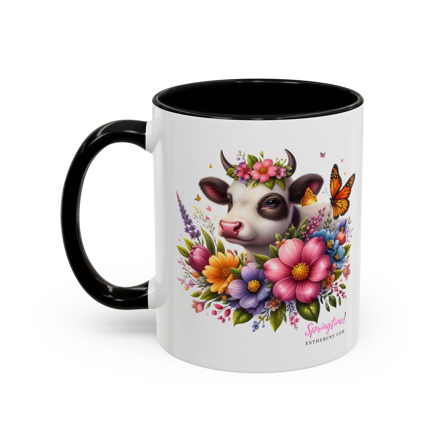 Springtime Cow Accent Coffee Mug, 11oz