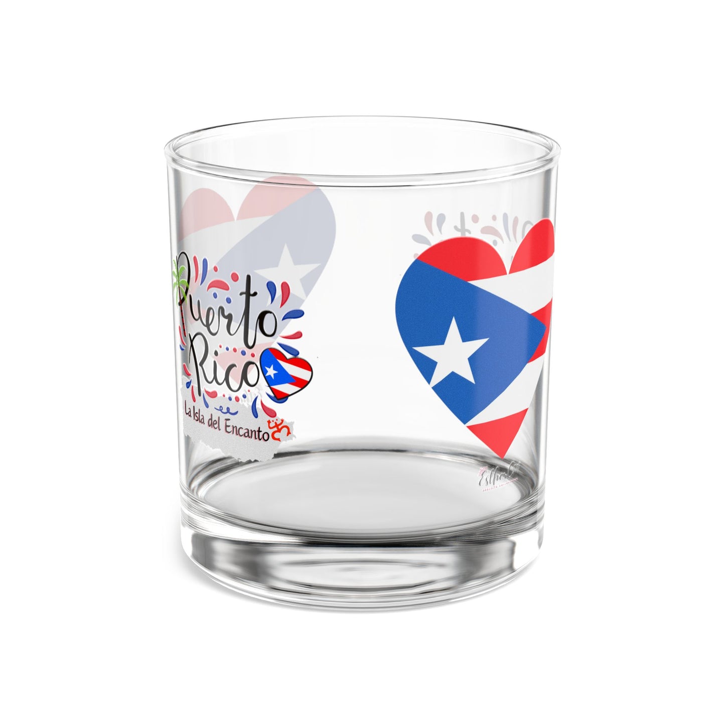 Puerto Rico La Isla del Encanto Rocks Glass, 10oz Clear Tempered Glass