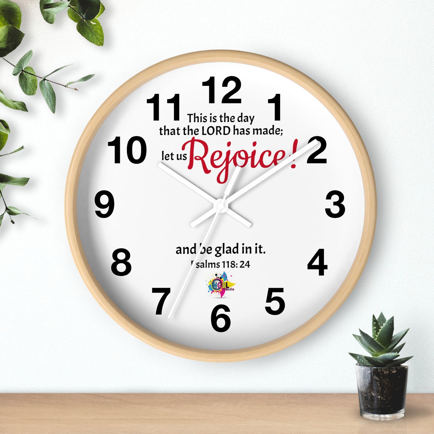 Psalms 118: 24 Wall clock