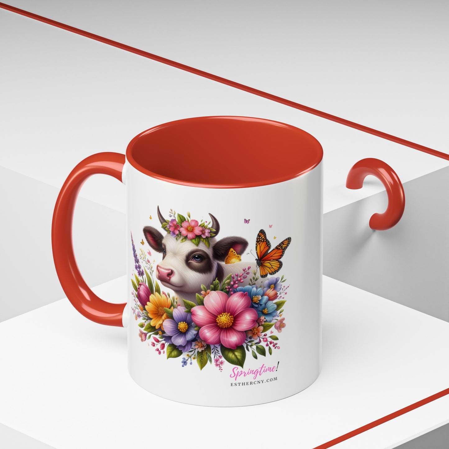 Springtime Cow Accent Coffee Mug, 11oz