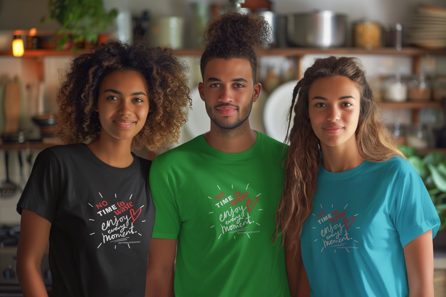 Unisex Softstyle T-Shirt - 'No Time to Waste, Enjoy Every Moment' Inspirational Tee