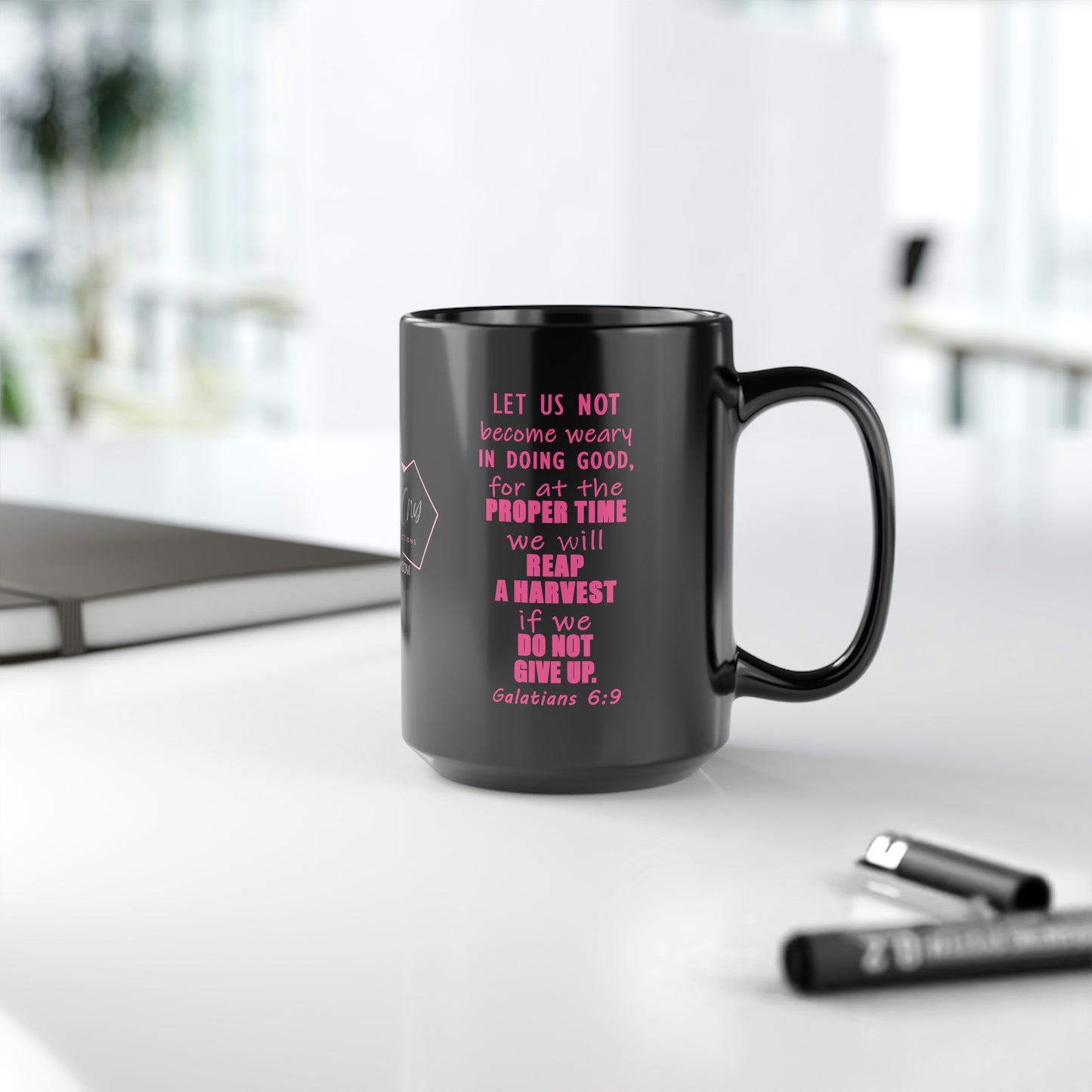 Coffee Mug | Galatians 6:9 Scripture Coffee Mug | Christian Mug | Bible Verse Mug | Positive Coffee Mug | Bible Study Gift | Black Mug, 15oz