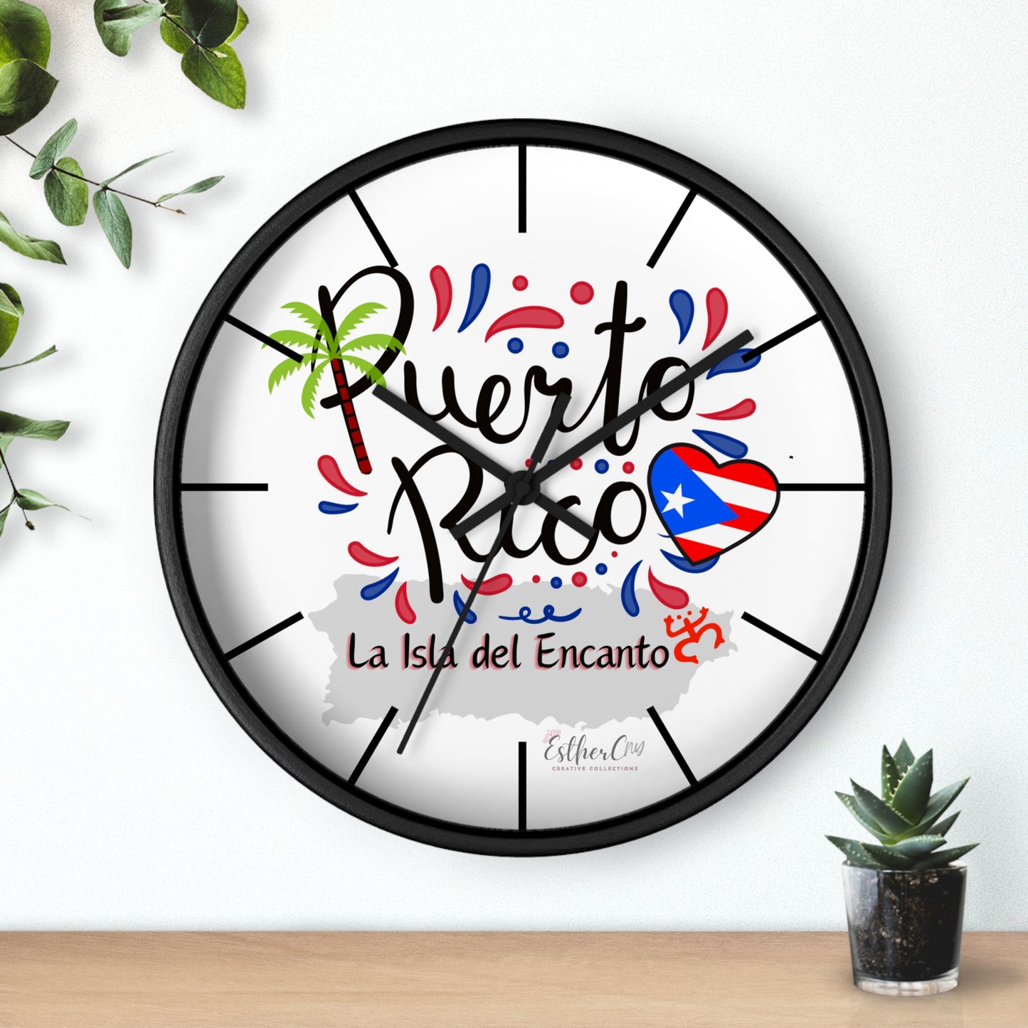 Puerto Rico 'La Isla del Encanto' Wall Clock — Tropical Island Decor