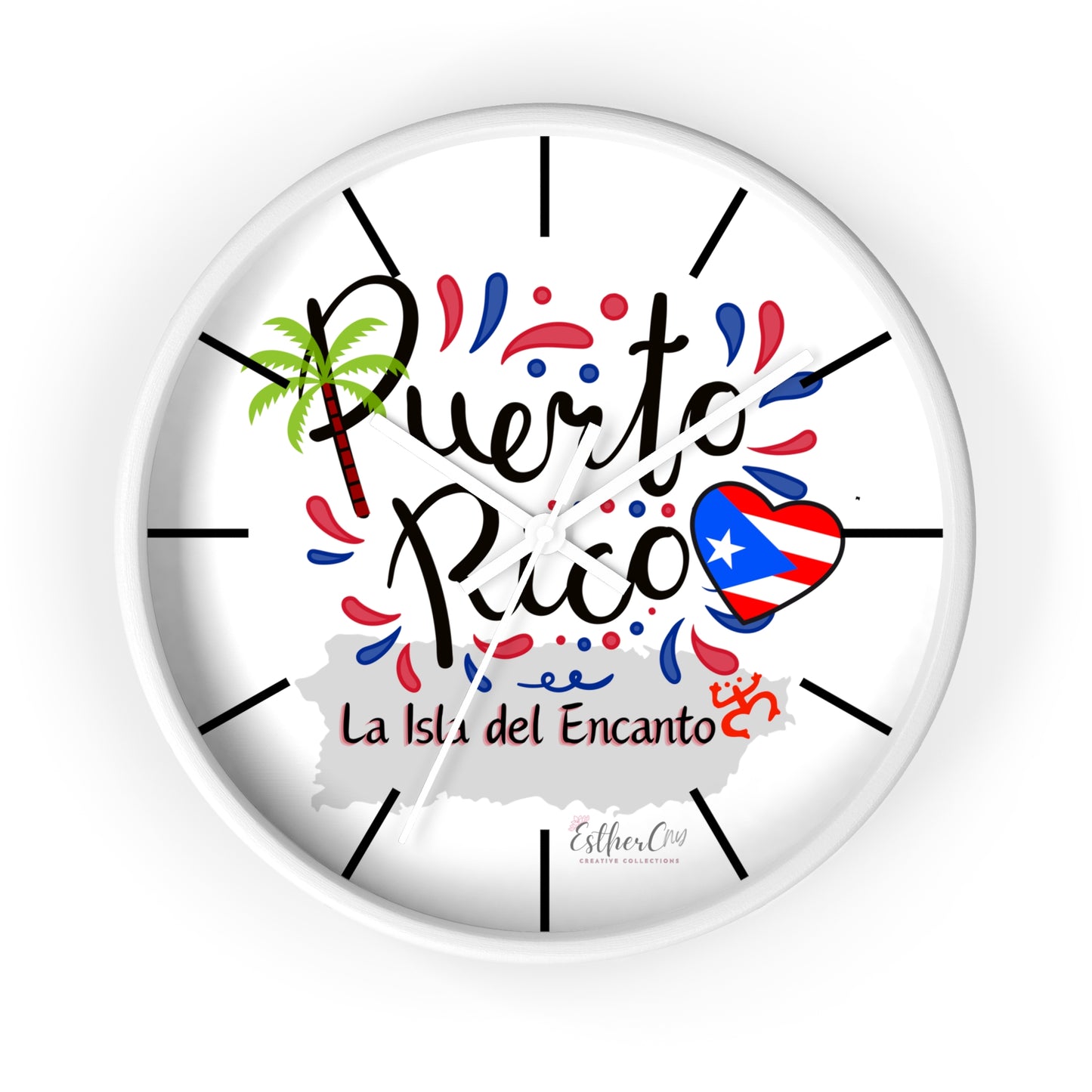 Puerto Rico 'La Isla del Encanto' Wall Clock — Tropical Island Decor