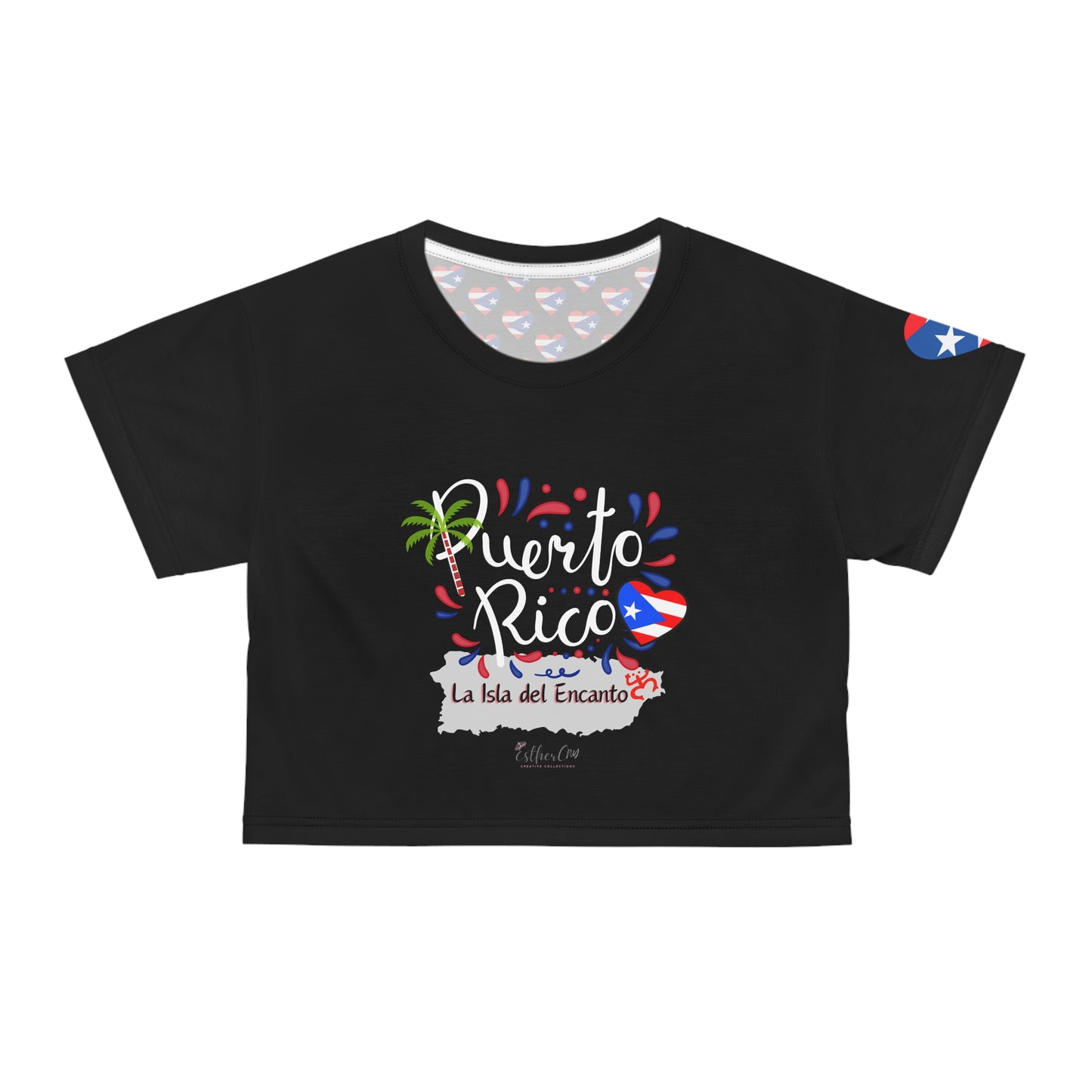 Puerto Rico "Isla del Encanto" Crop Tee — Tropical Island Pride Crop Top