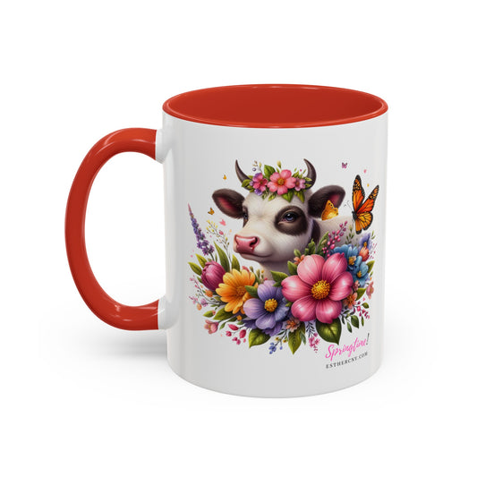 Springtime Cow Accent Coffee Mug, 11oz