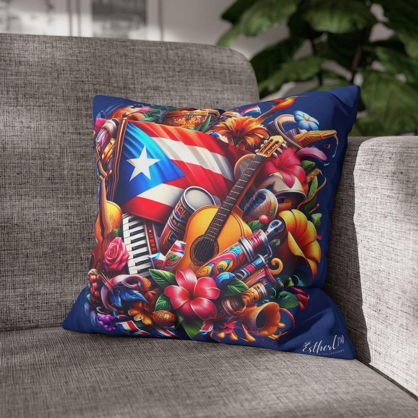 Square Pillowcase Boricua Puerto Rico