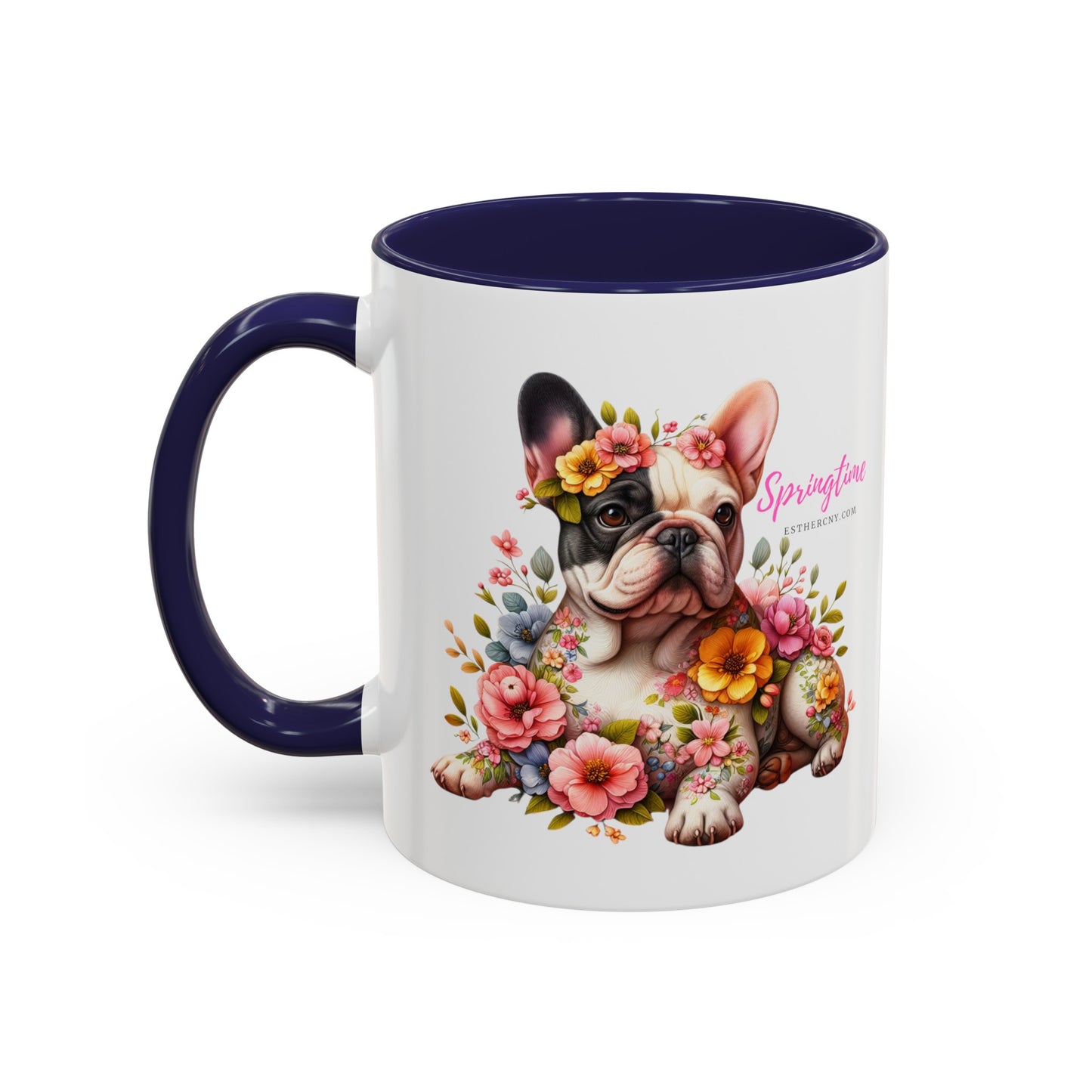 Springtime French Bulldog Accent Coffee Mug, 11oz