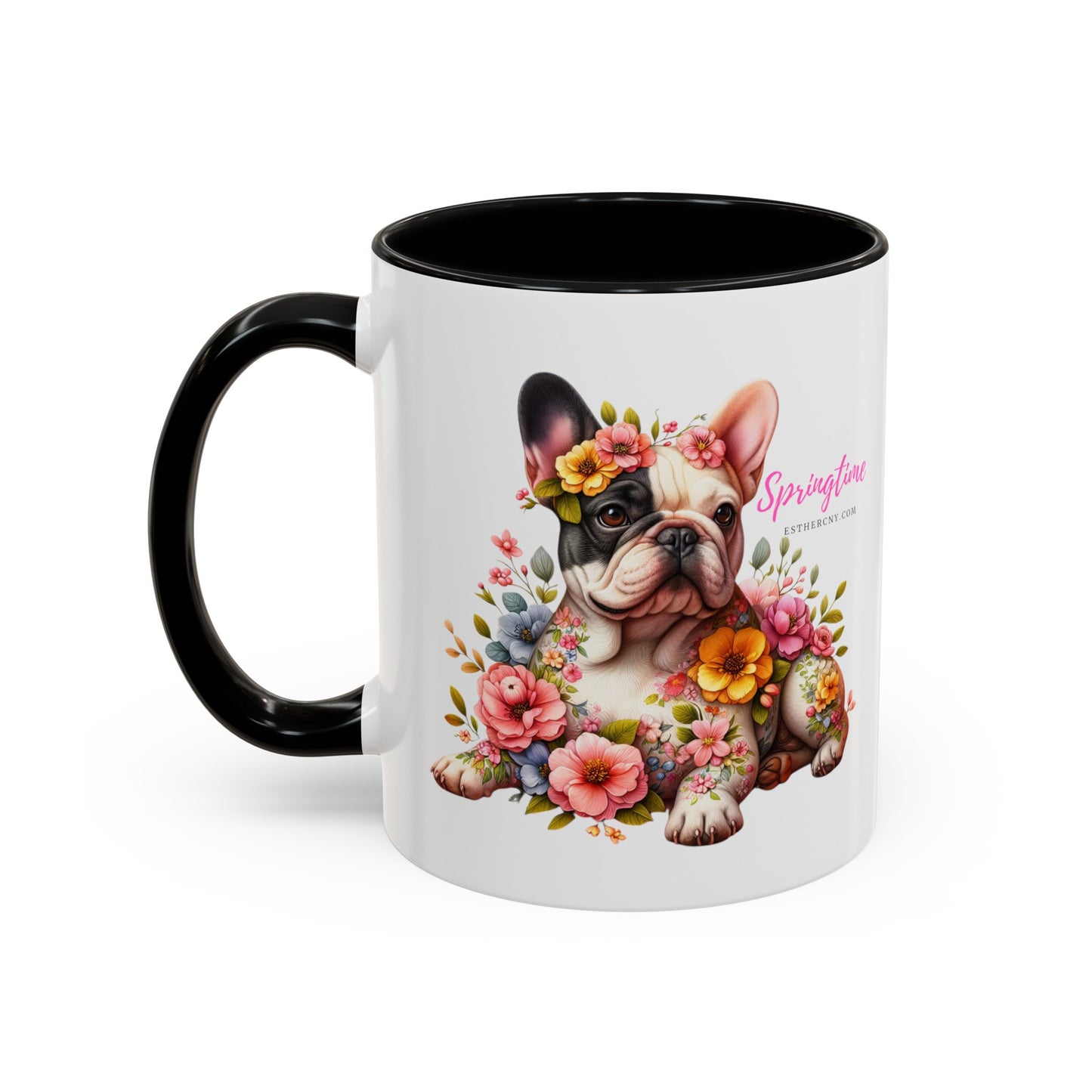 Springtime French Bulldog Accent Coffee Mug, 11oz