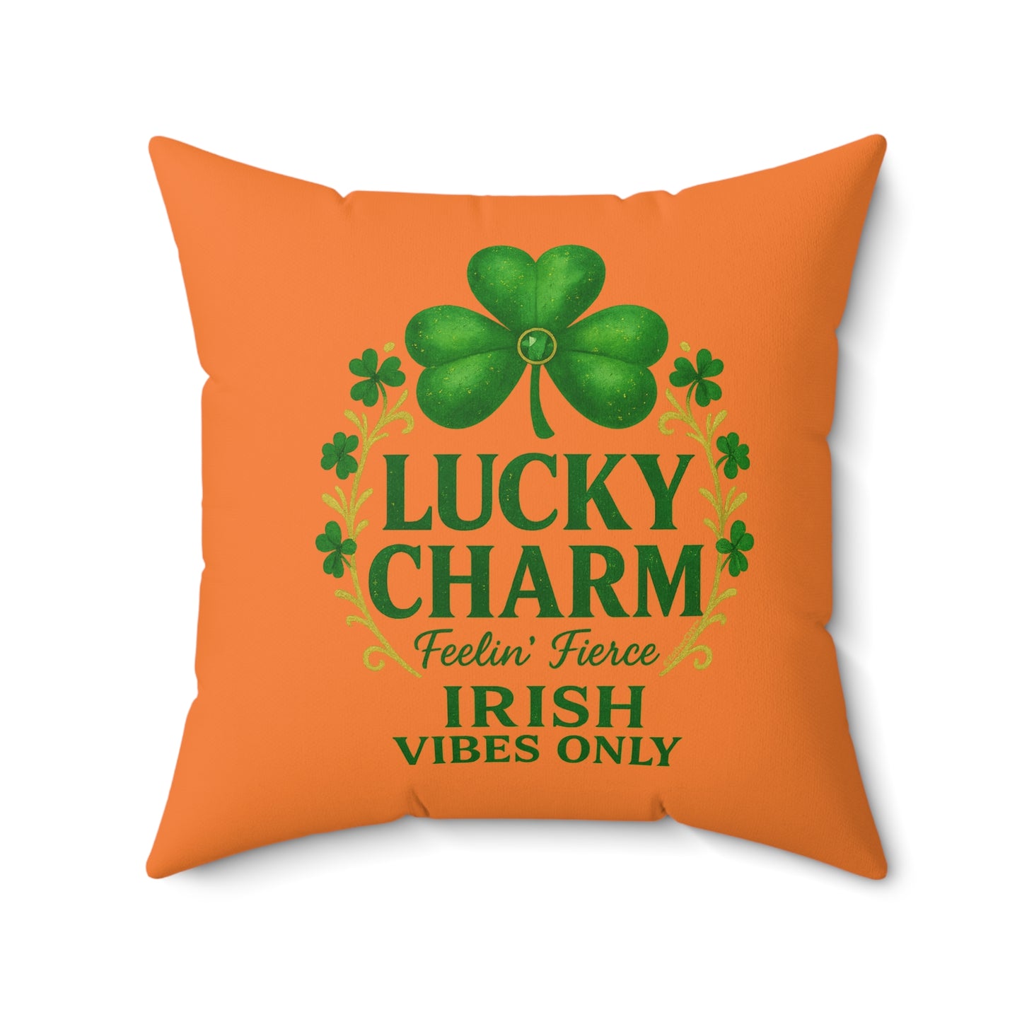 Lucky Charm Irish Pillow – 'May Your Path Be Soft' St. Patrick’s Day Decorative Throw Pillow