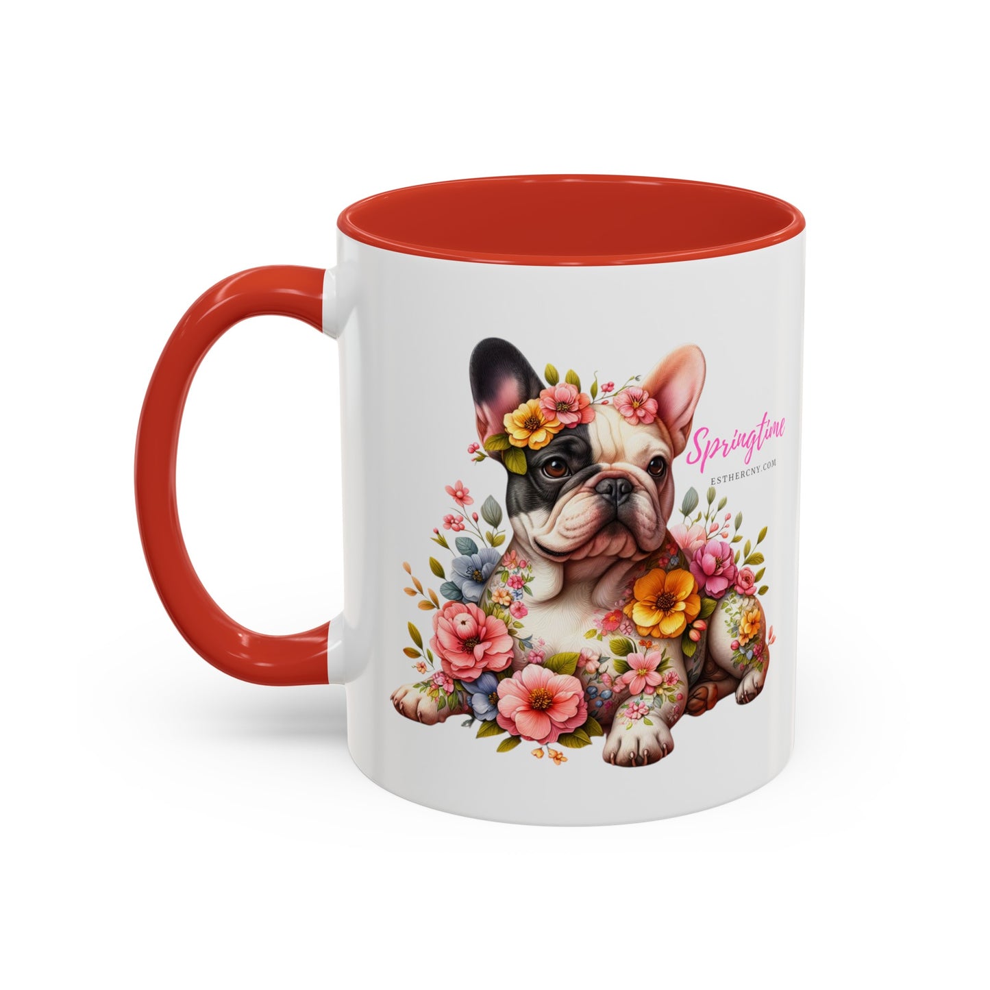 Springtime French Bulldog Accent Coffee Mug, 11oz