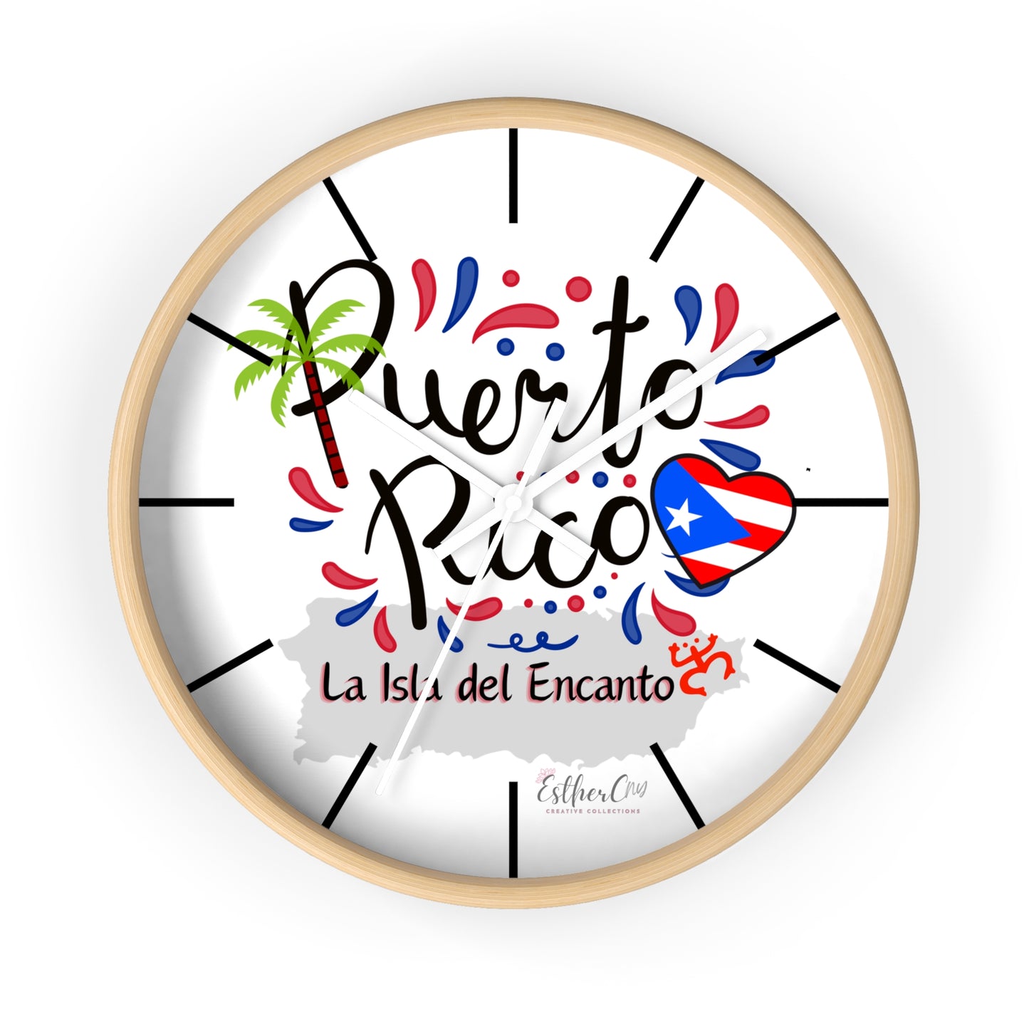 Puerto Rico 'La Isla del Encanto' Wall Clock — Tropical Island Decor