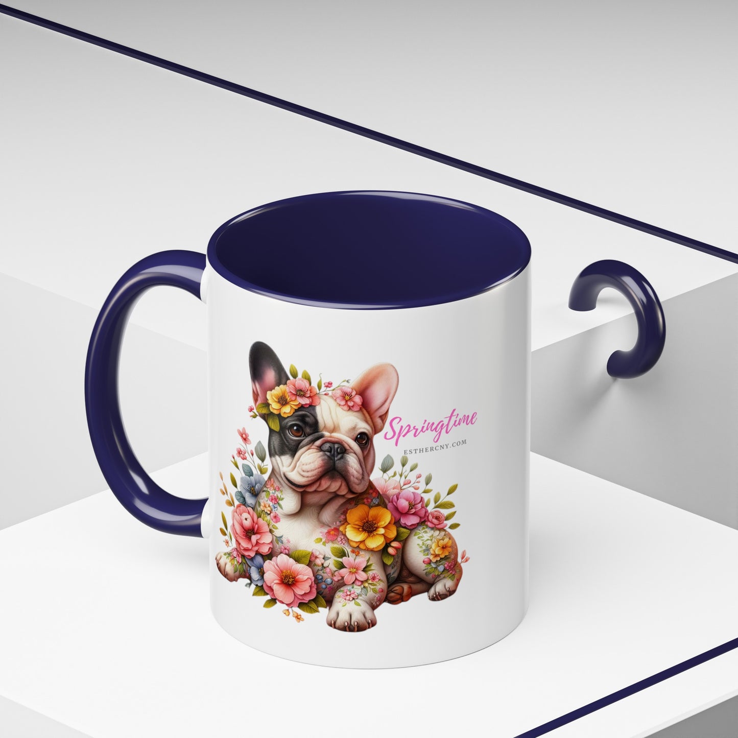 Springtime French Bulldog Accent Coffee Mug, 11oz