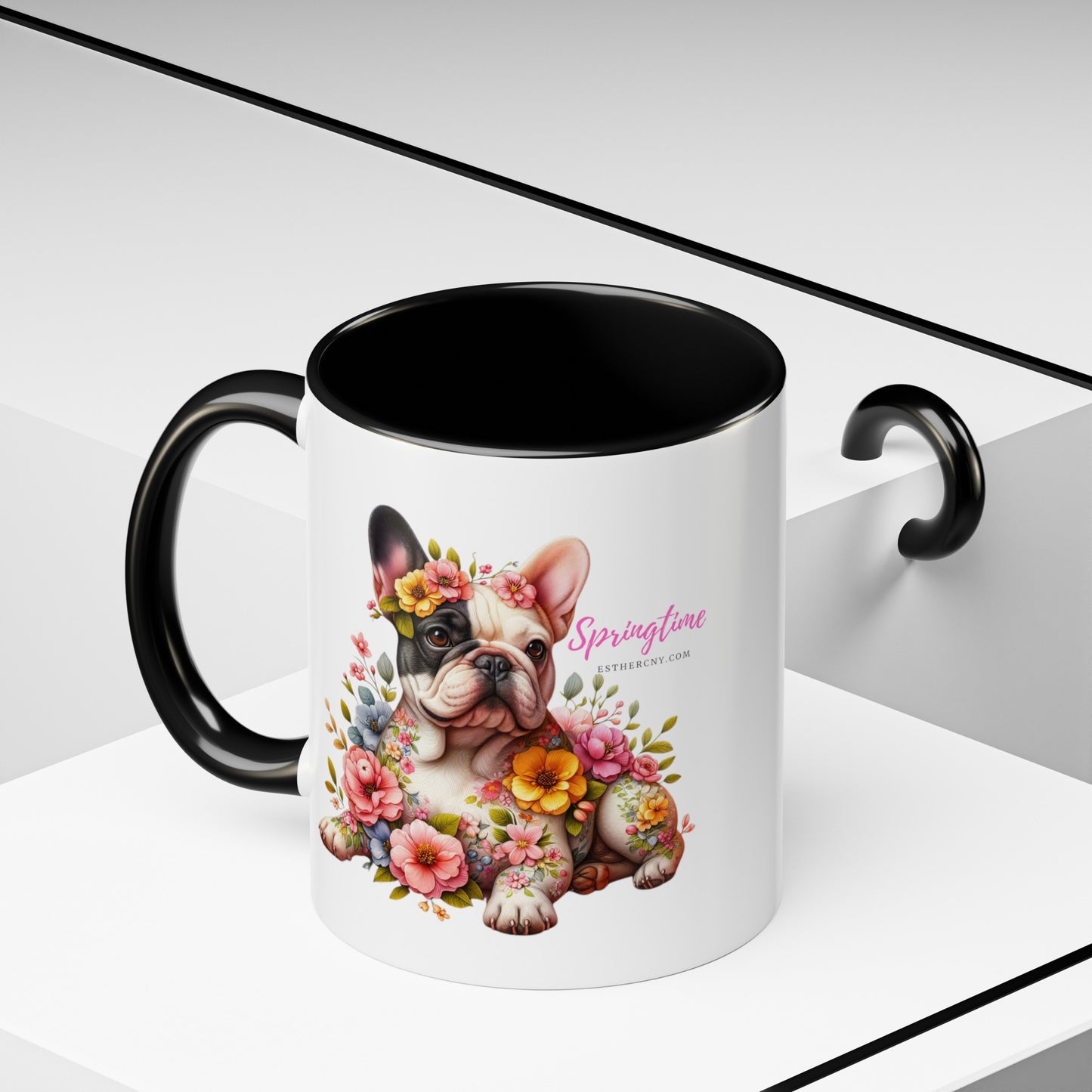 Springtime French Bulldog Accent Coffee Mug, 11oz