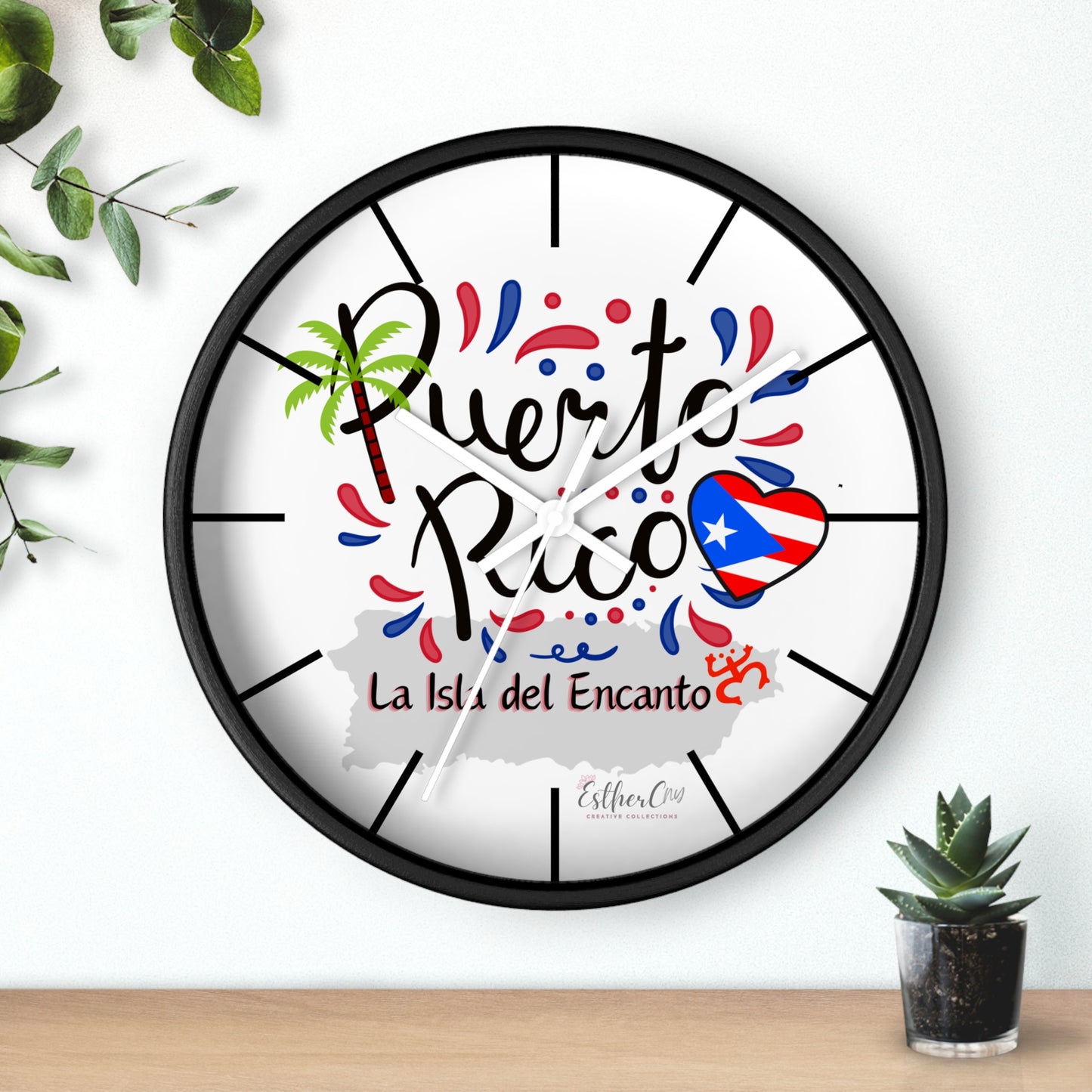 Puerto Rico 'La Isla del Encanto' Wall Clock — Tropical Island Decor
