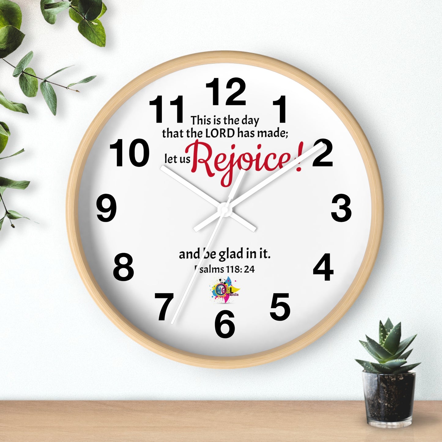 Psalms 118: 24  Wall clock