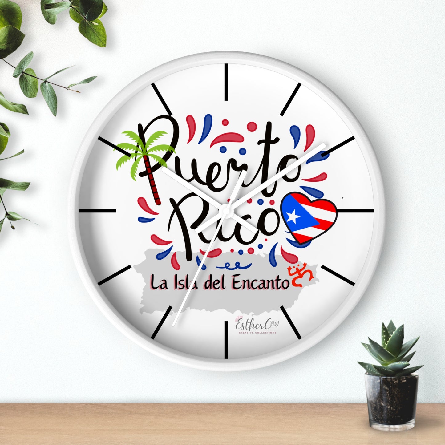 Puerto Rico 'La Isla del Encanto' Wall Clock — Tropical Island Decor