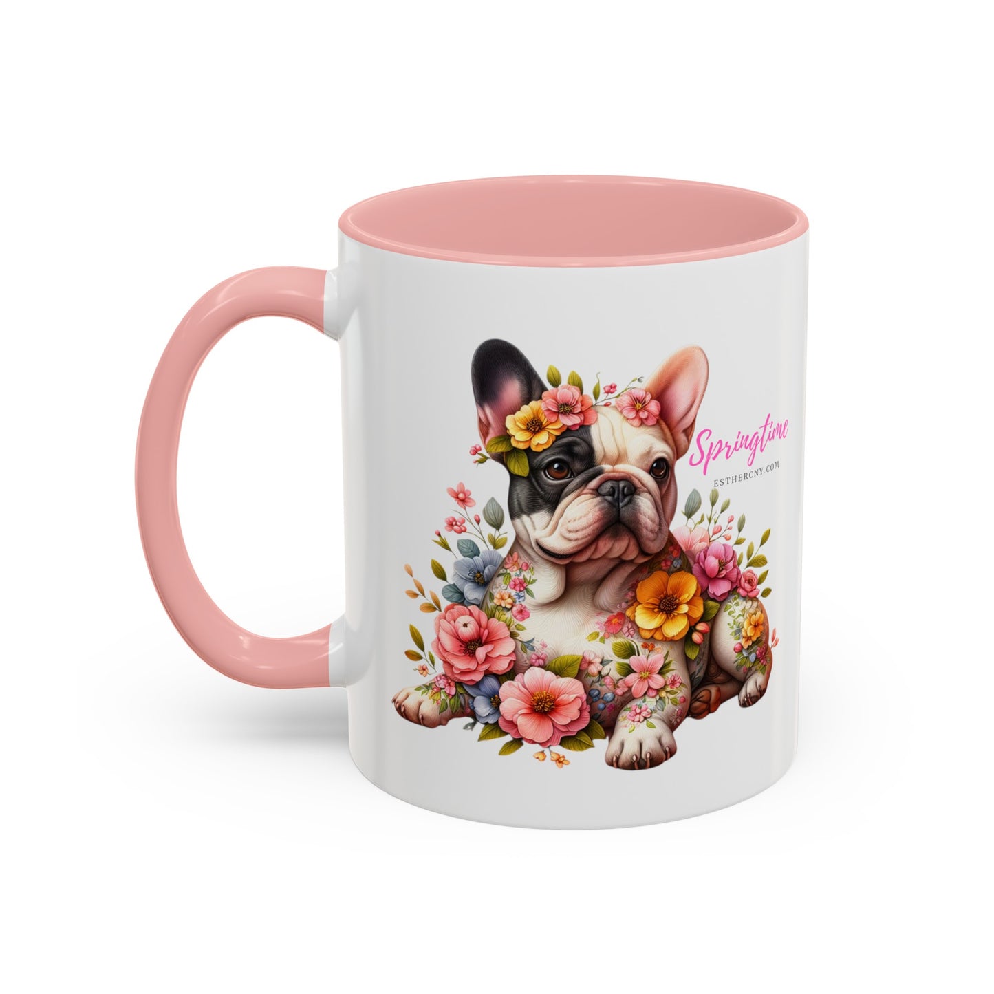 Springtime French Bulldog Accent Coffee Mug, 11oz