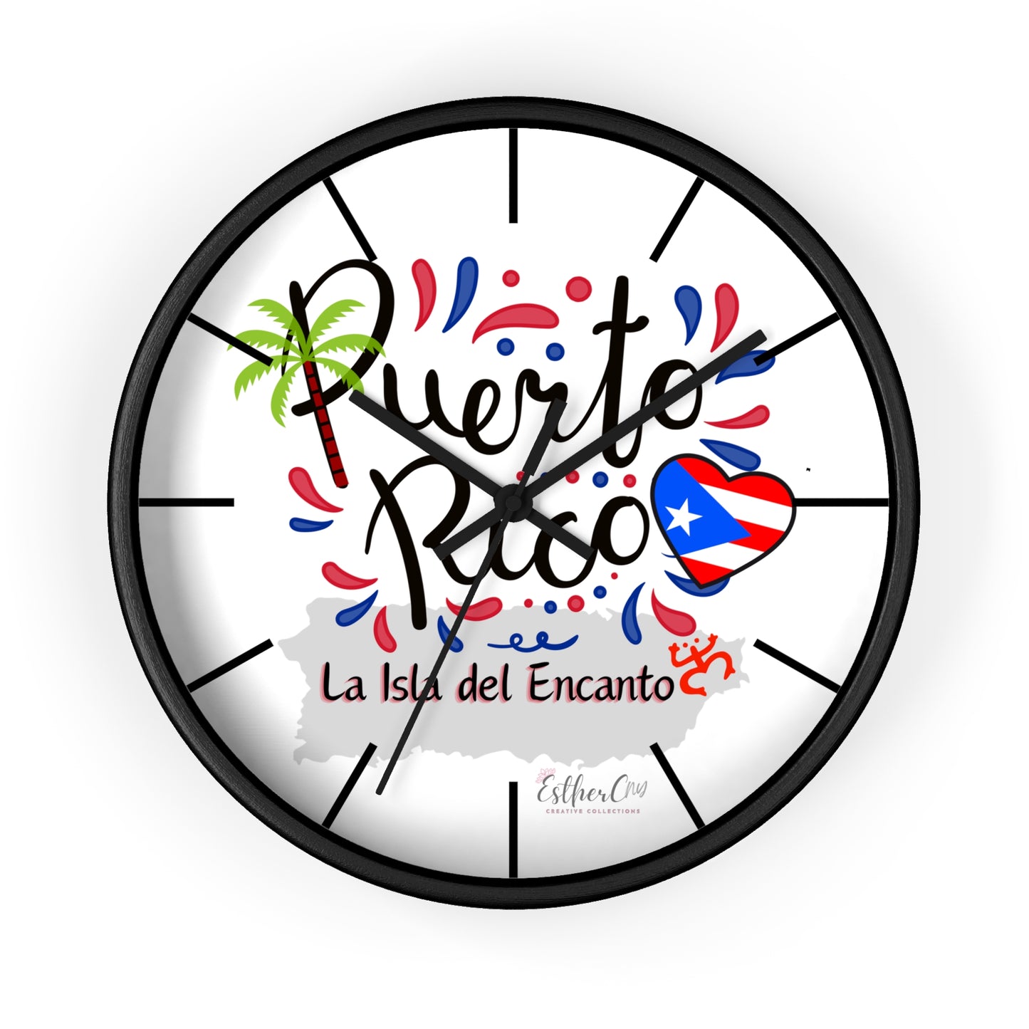 Puerto Rico 'La Isla del Encanto' Wall Clock — Tropical Island Decor