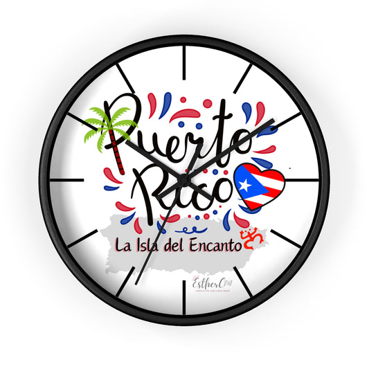 Puerto Rico 'La Isla del Encanto' Wall Clock — Tropical Island Decor