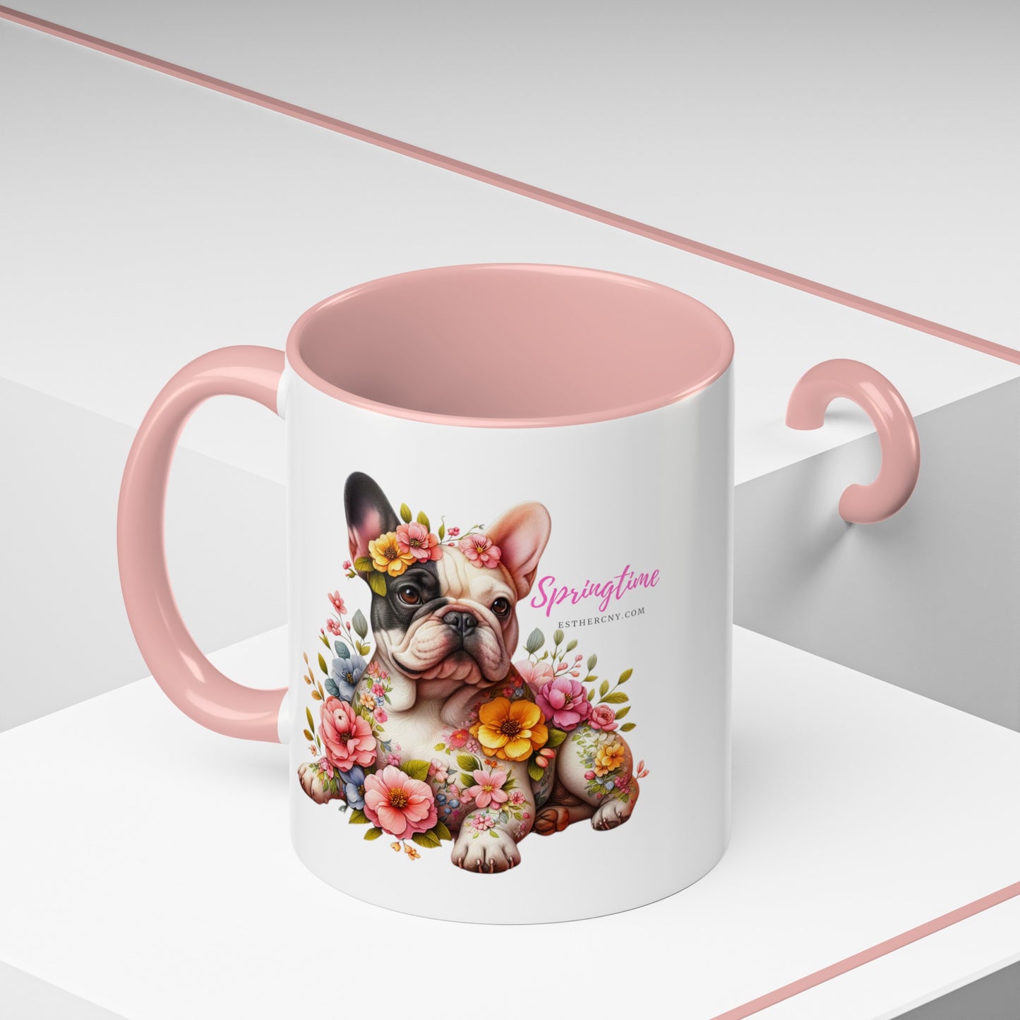 Springtime French Bulldog Accent Coffee Mug, 11oz