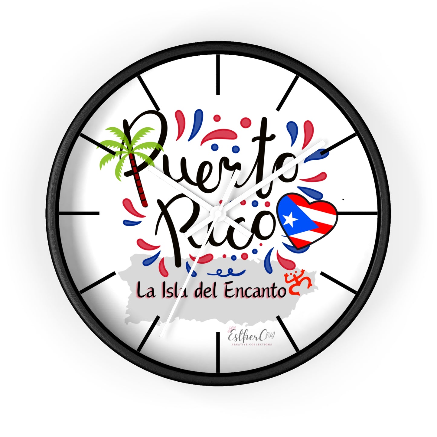 Puerto Rico 'La Isla del Encanto' Wall Clock — Tropical Island Decor