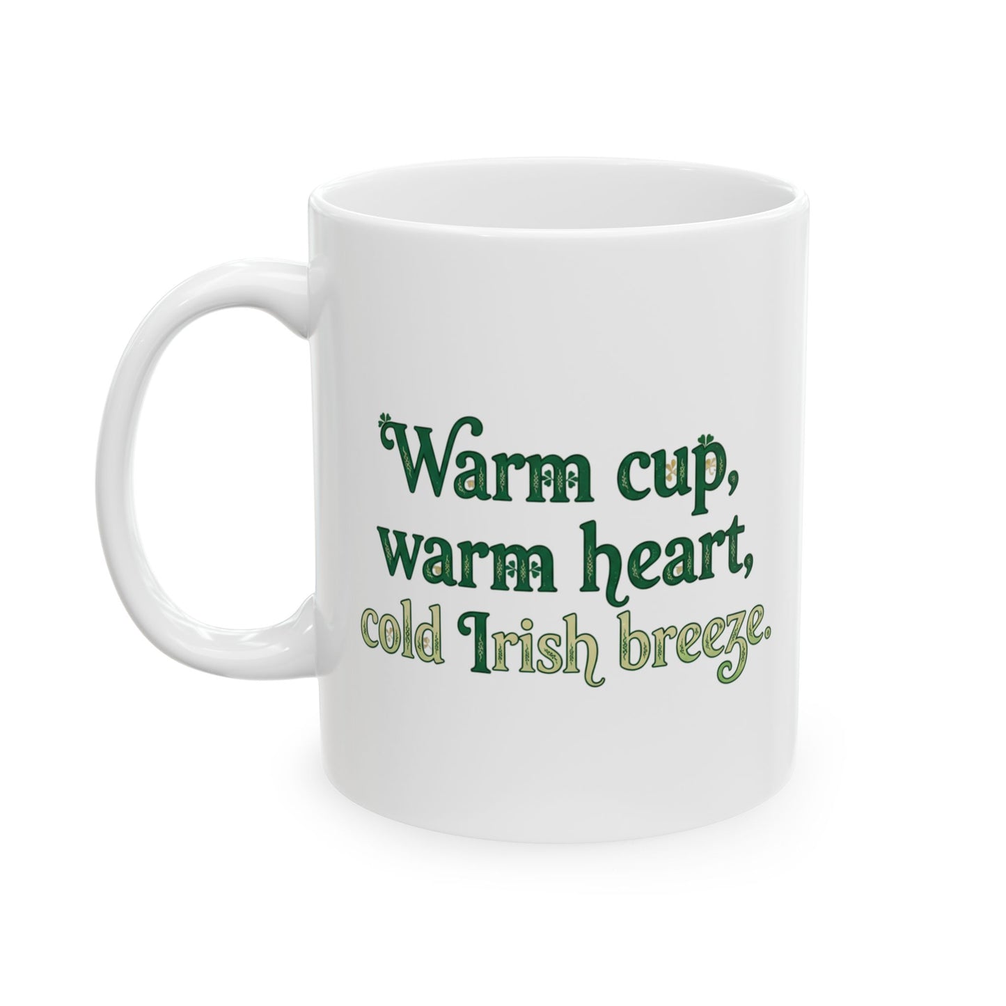 Springtime in Ireland (11oz, 15oz) Mug— Lucky Golden Retriever Shamrock Ceramic Mug